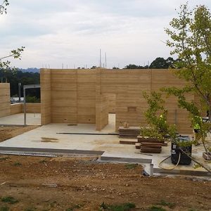 Allchin Emerald rammed earth work in progress