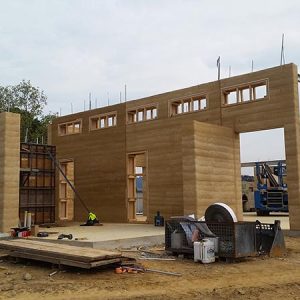 Allchin Emerald rammed earth house in progress