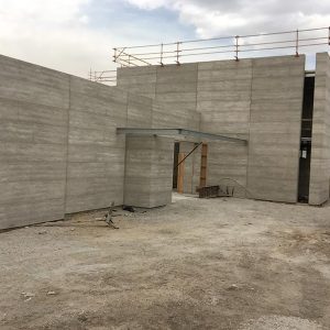 Olnee Rammed Earth work on a Harkaway project