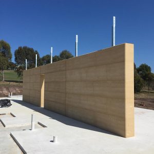 Olnee rammed earth houses, walls and construction