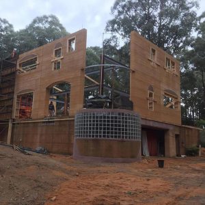 Warburton rammed earth building in progress