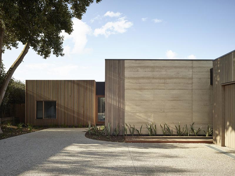 Take a look at the gallery of Olnee's rammed earth completed residential projects